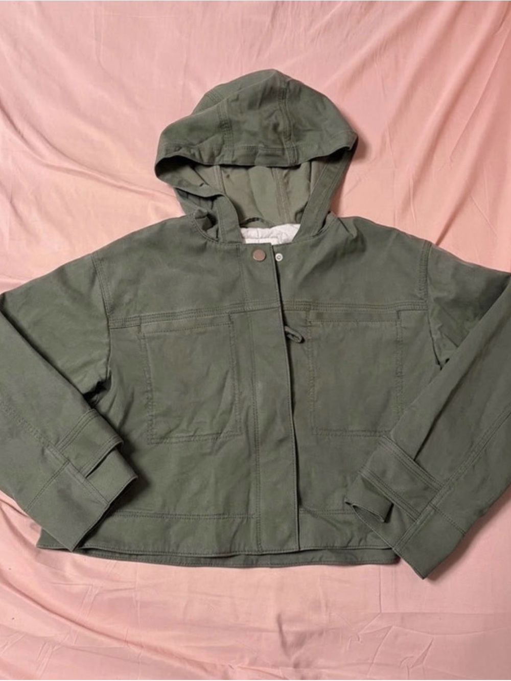 Club Monaco Olive Utility Hooded Jacket - Women's